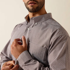 Wrinkle Free Alden Classic Fit Shirt Men - CHESTNUT GEO PRINT