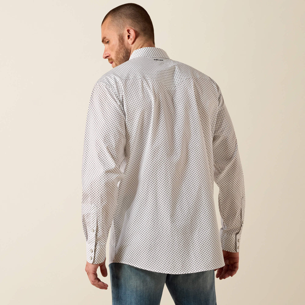 Wrinkle Free Anthony Classic Fit Snap Shirt Men - WHITE MEDALLION PRINT