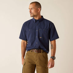 Rebar Made Tough 360 Airflow Work Shirt Men - NAVY