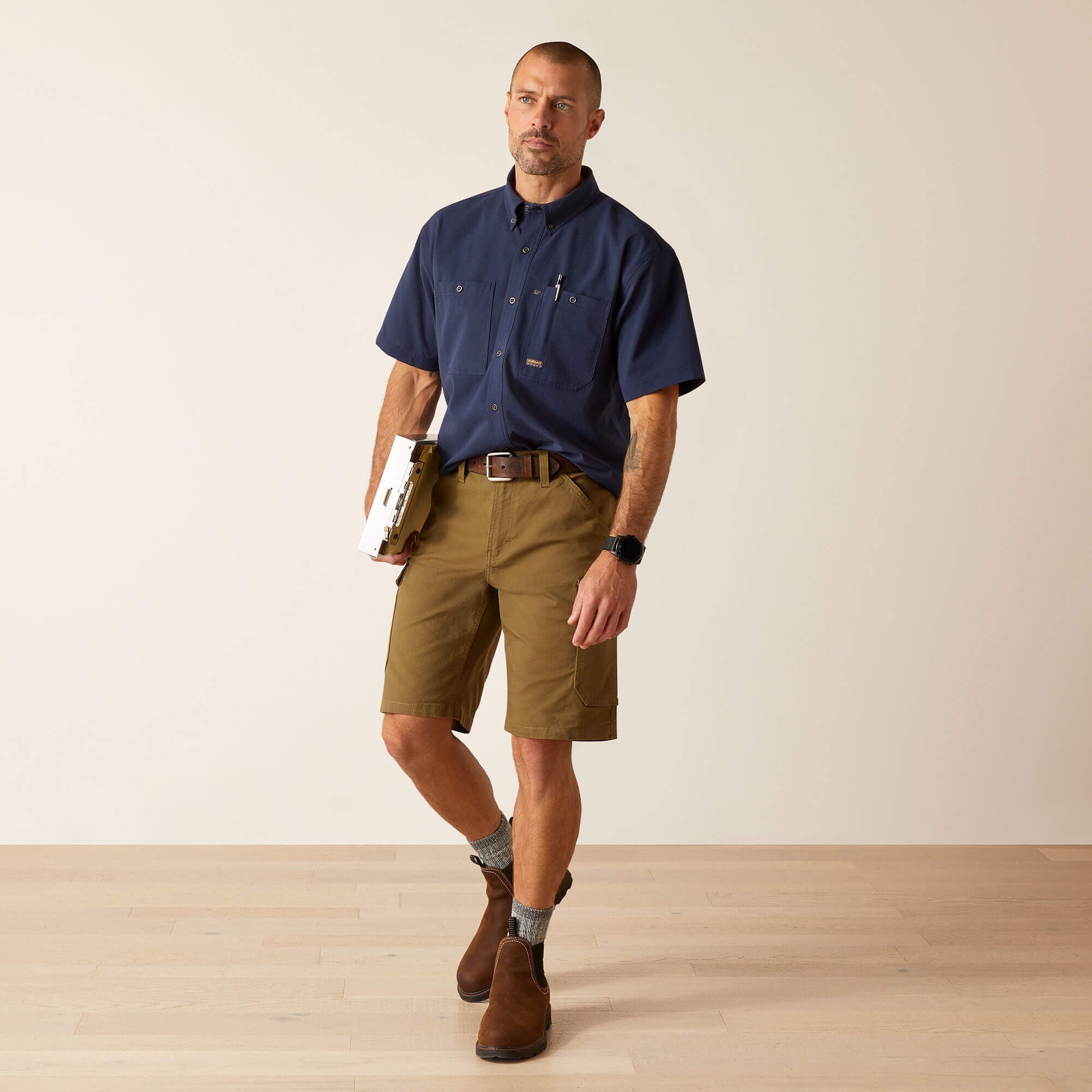 Rebar Made Tough 360 Airflow Work Shirt Men - NAVY