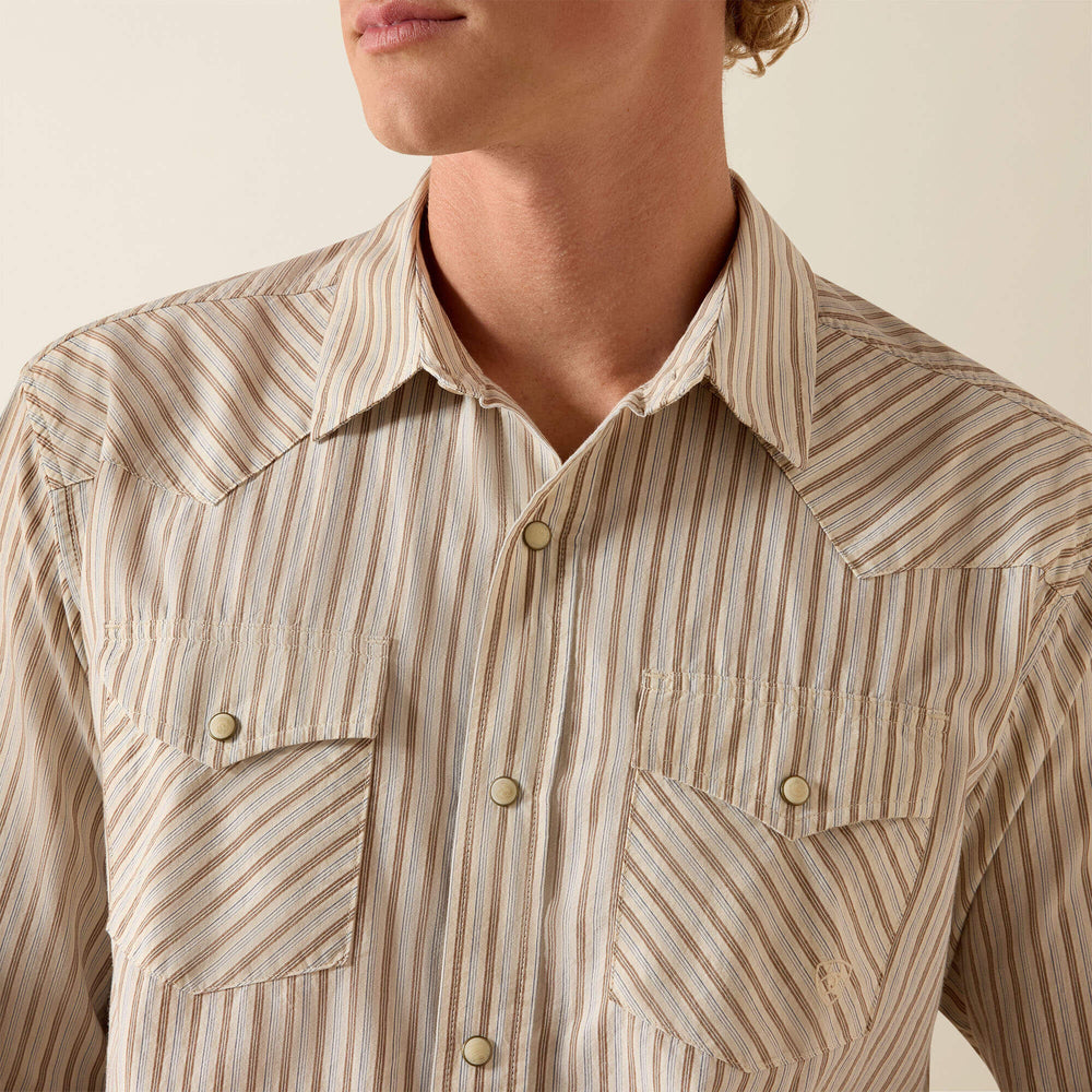 Retro Hesper Fitted Snap Shirt Men - SANDSHELL STRIPE