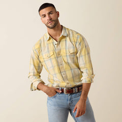 Retro Hux Fitted Snap Shirt Men - CHAI TEA PLAID