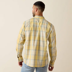 Retro Hux Fitted Snap Shirt Men - CHAI TEA PLAID