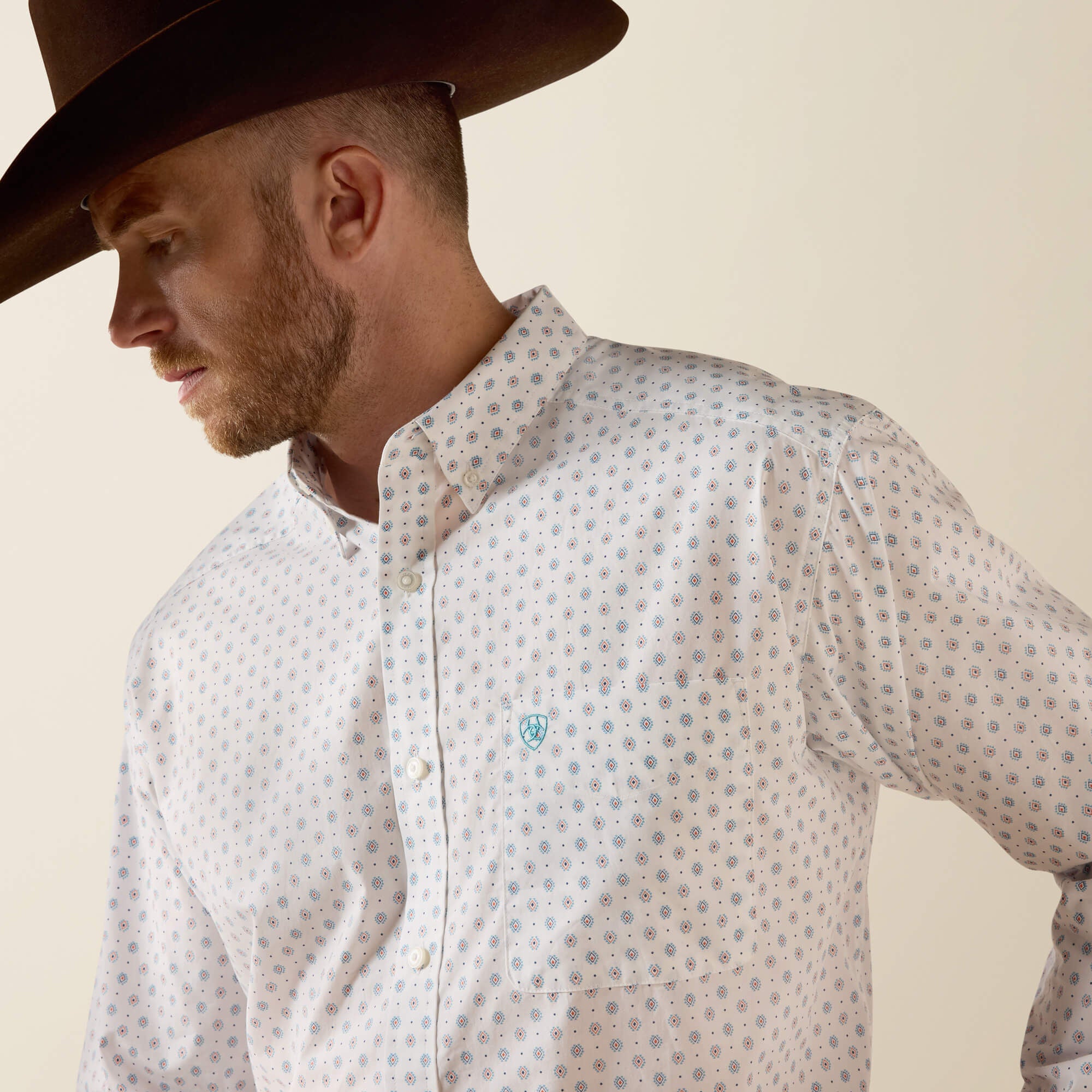Jayson Classic Fit Shirt Men - WHITE SOUTHWESTERN GEO PRINT