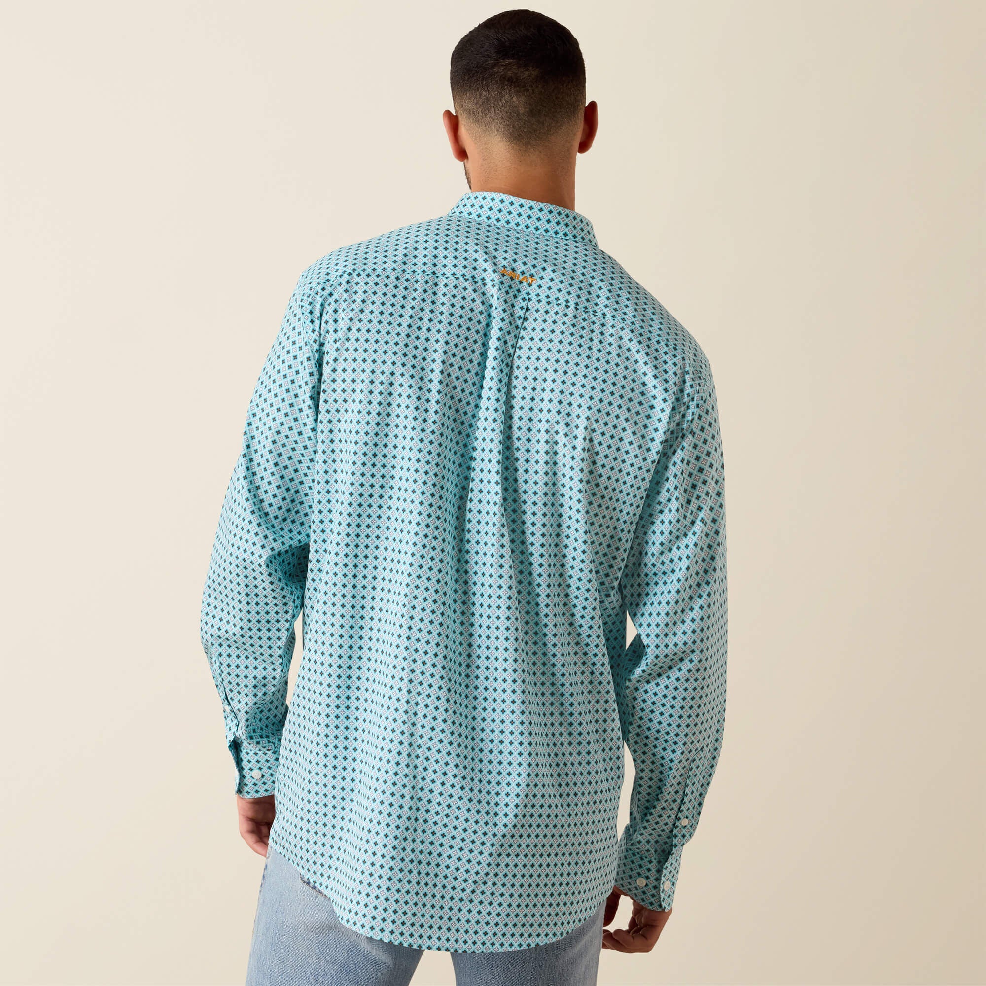 Wrinkle Free Andy Classic Fit Shirt Men - ANGEL BLUE GEO PRINT
