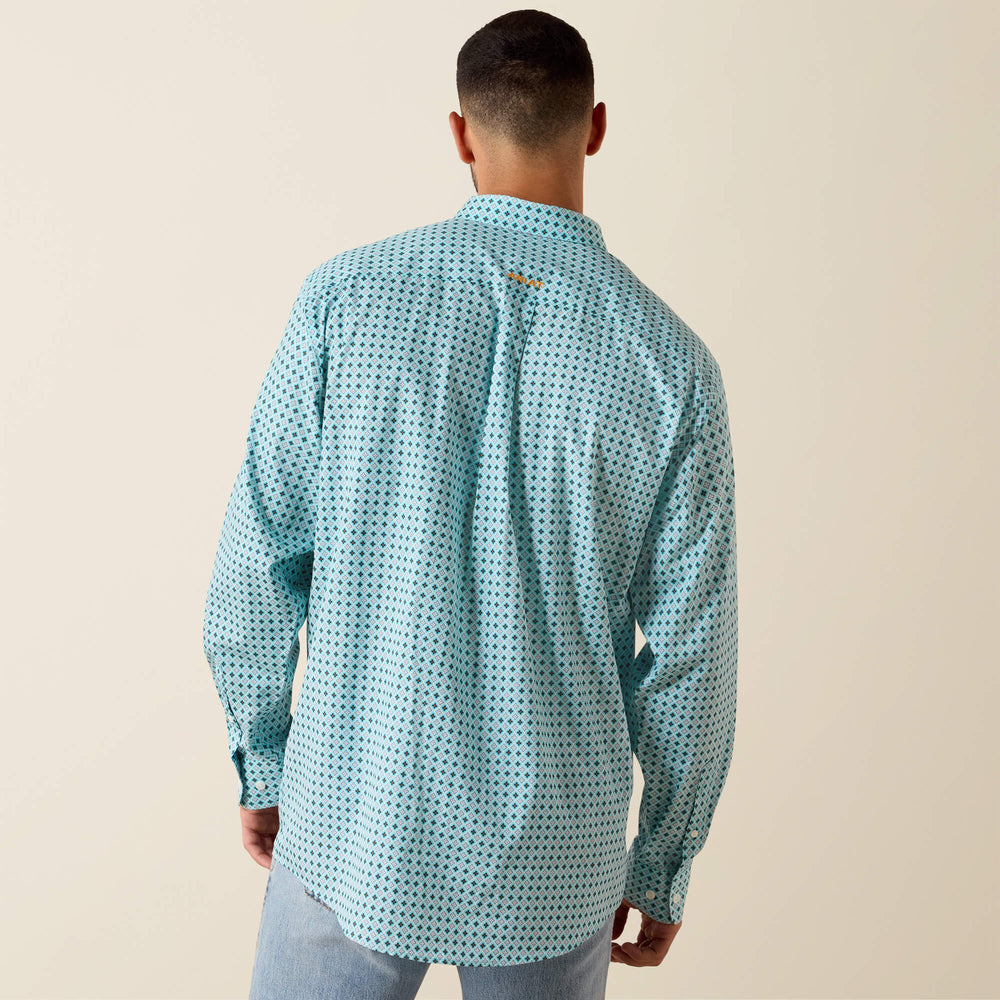 Wrinkle Free Andy Classic Fit Shirt Men - ANGEL BLUE GEO PRINT