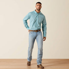 Wrinkle Free Andy Classic Fit Shirt Men - ANGEL BLUE GEO PRINT