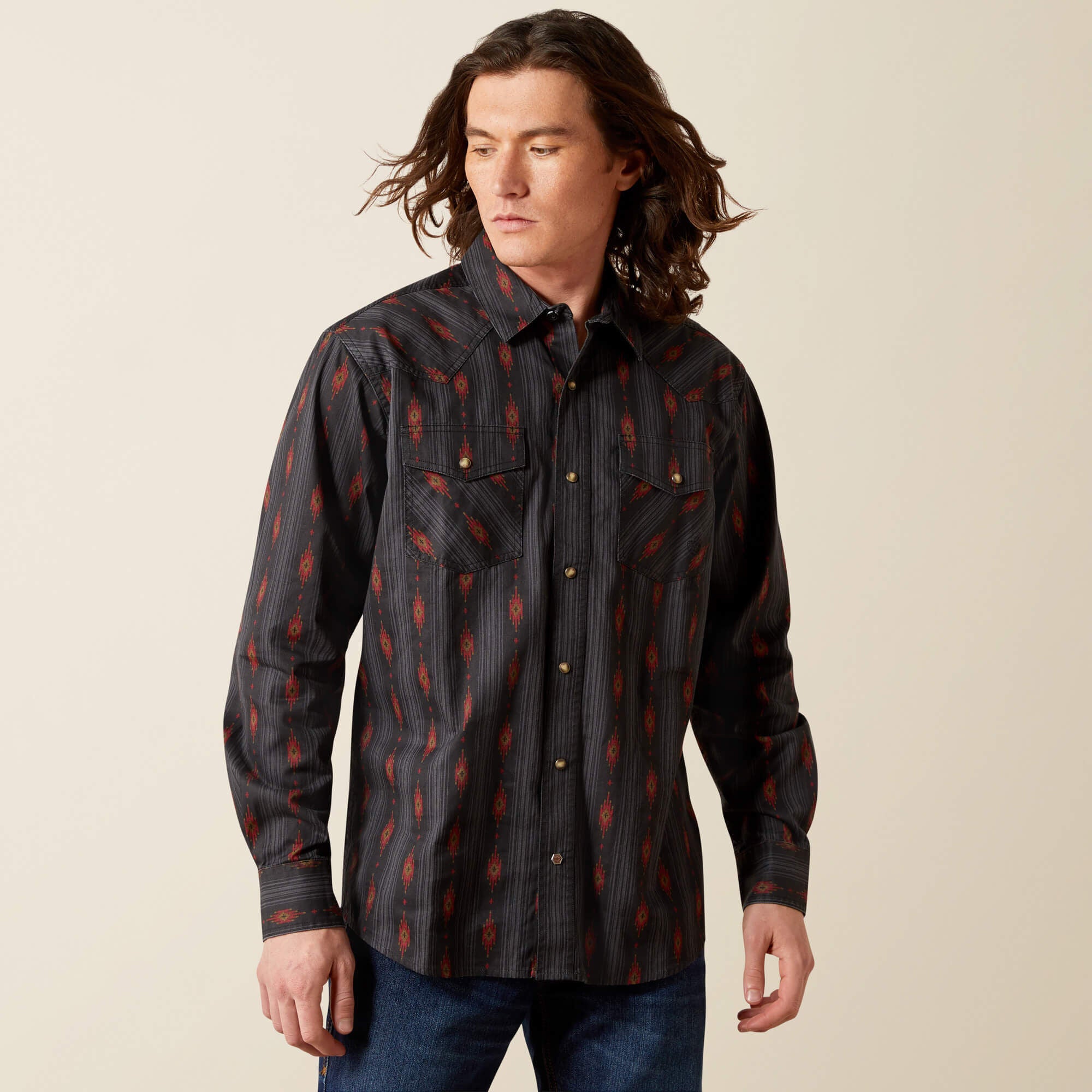 Harrel Retro Fit Shirt Men - BLACK