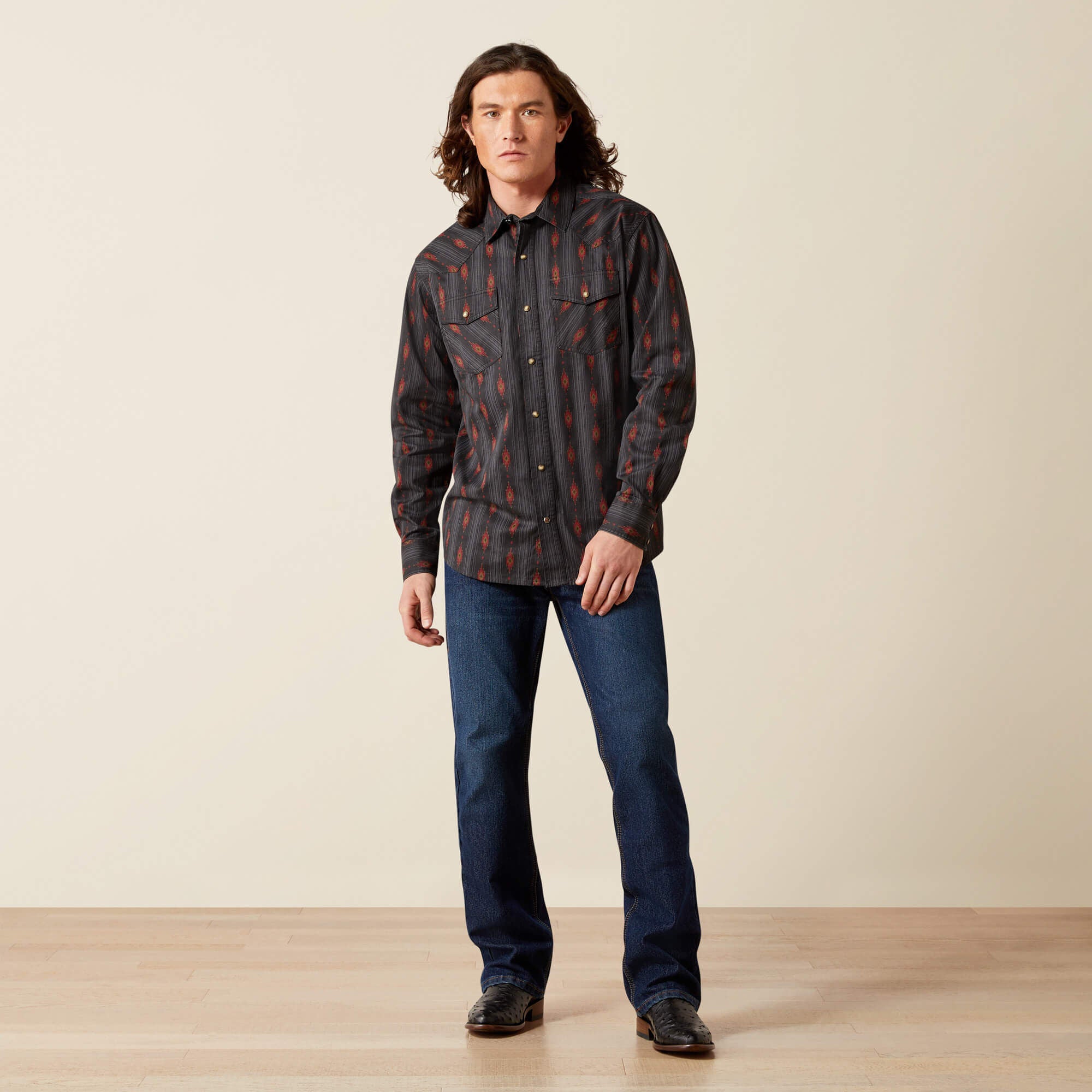 Harrel Retro Fit Shirt Men - BLACK