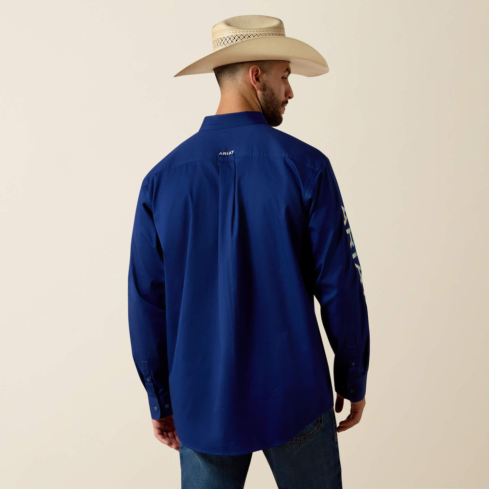 Team Logo Lightweight Twill Classic Fit Shirt Men - BLUE DEPTHS/WHITE SERAPE