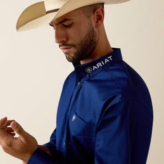 Team Logo Lightweight Twill Classic Fit Shirt Men - BLUE DEPTHS/WHITE SERAPE