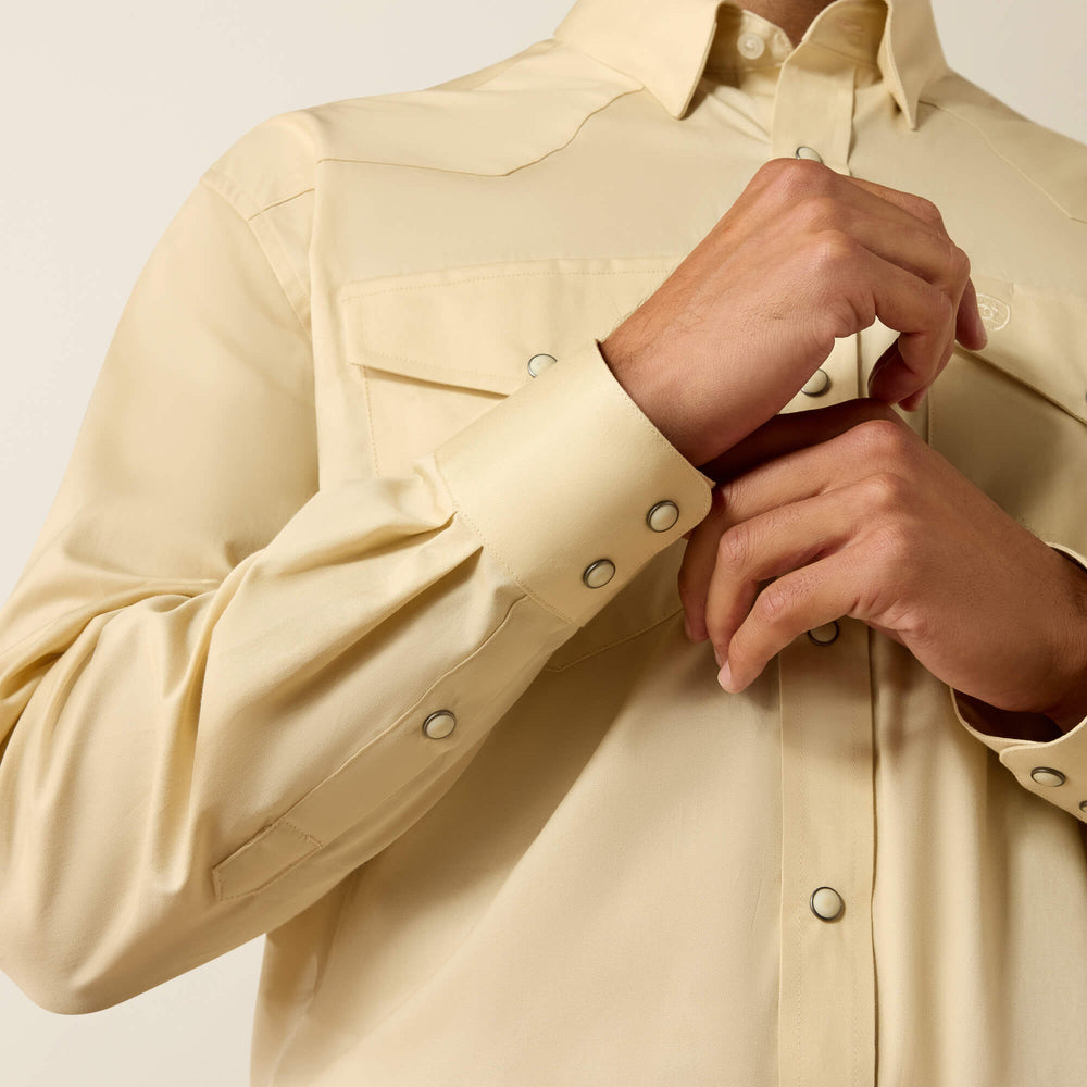 Lightweight Twill Classic Fit Snap Shirt Men - CREME BRULEE