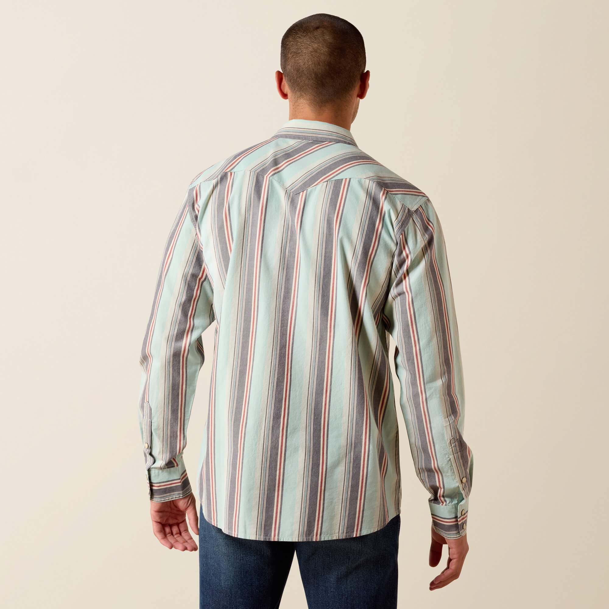 Retro Hesperus Fitted Snap Shirt Men - AQUIFER PLAID