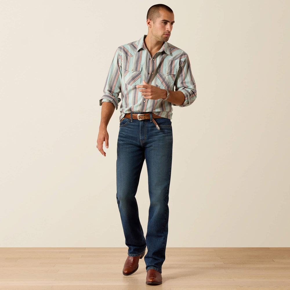 Retro Hesperus Fitted Snap Shirt Men - AQUIFER PLAID