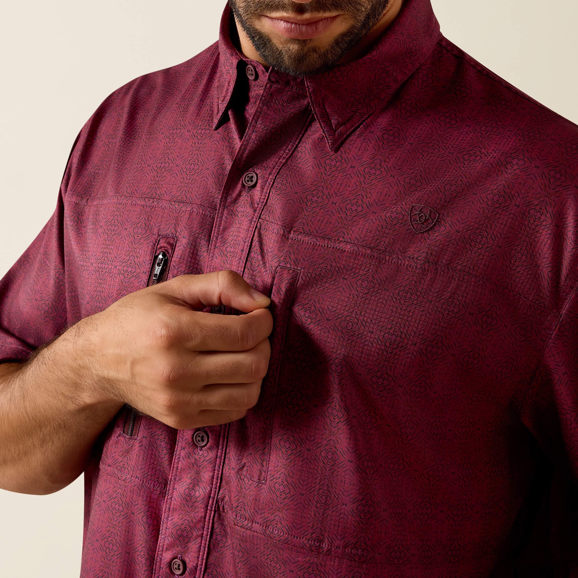 Printed VentTEK Classic Fit Shirt Men - MAROON BANNER