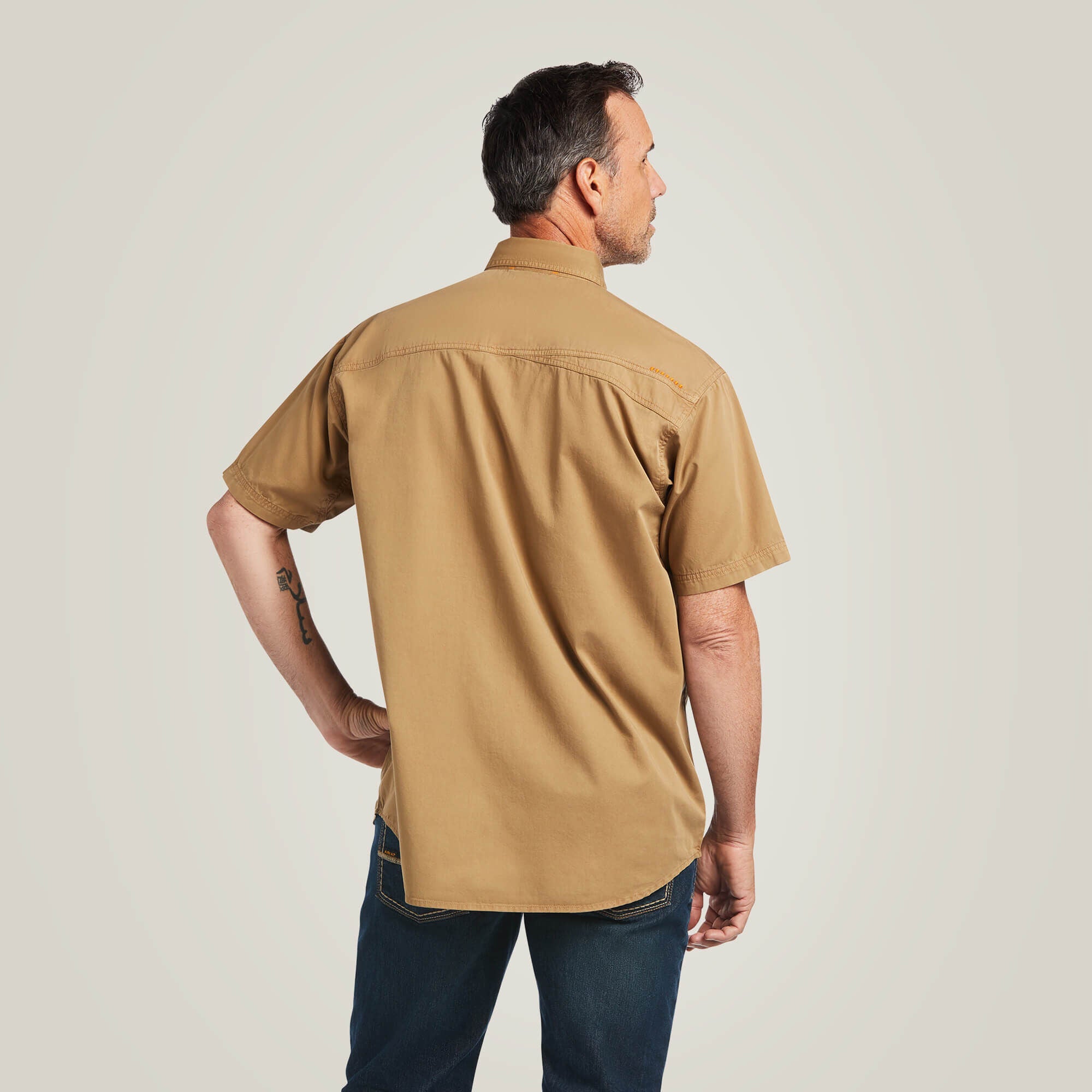 Rebar Washed Twill Work Shirt Men - KHAKI