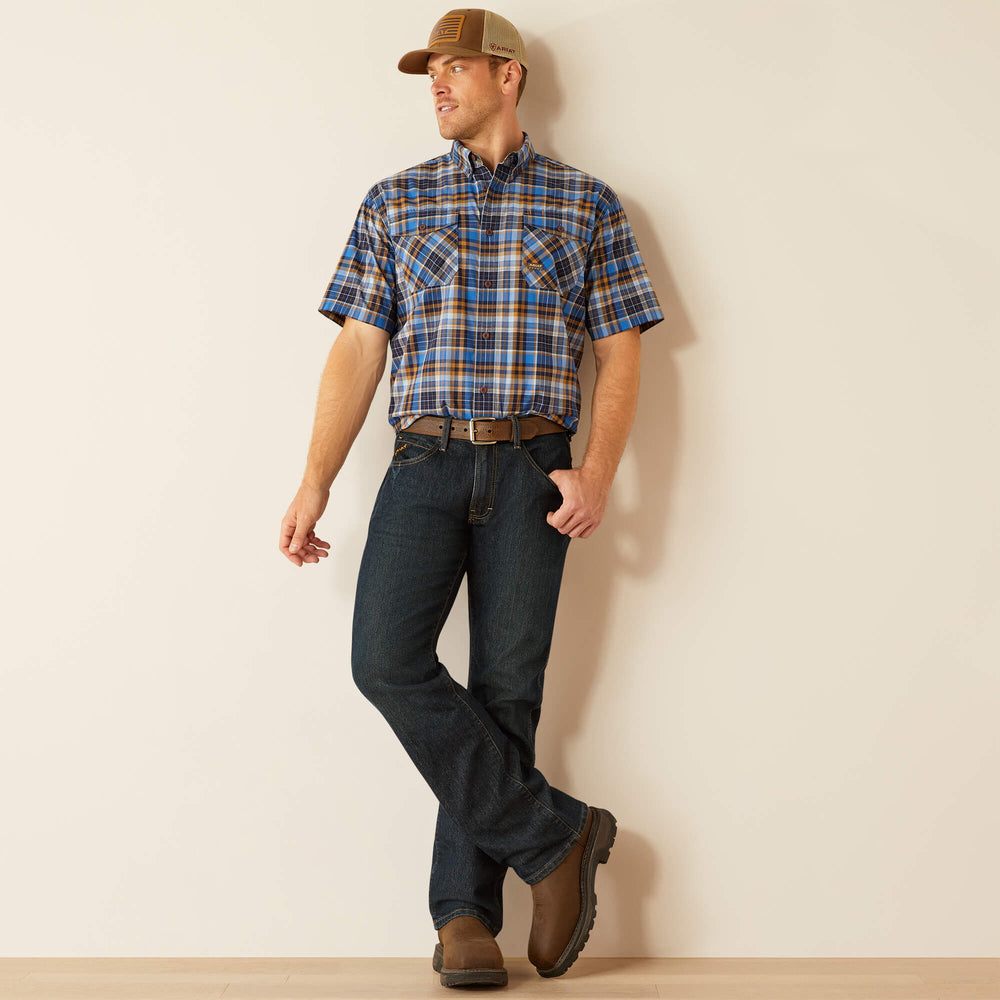 Rebar Made Tough DuraStretch Work Shirt Men - STRONG BLUE