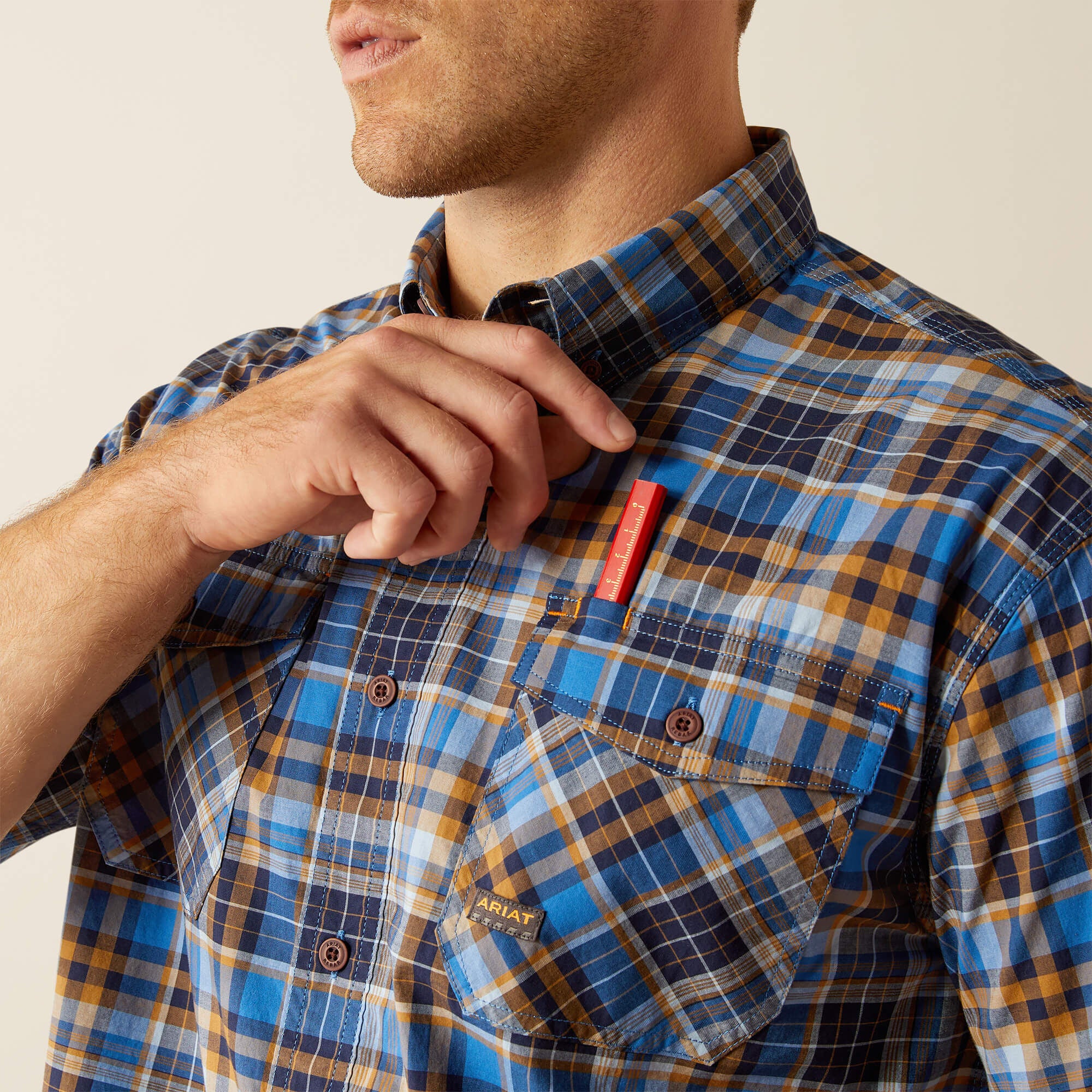 Rebar Made Tough DuraStretch Work Shirt Men - STRONG BLUE