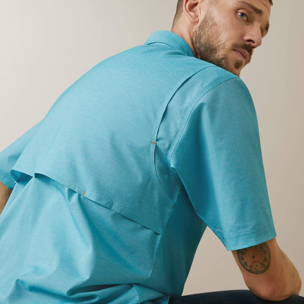 Rebar Made Tough VentTEK DuraStretch Work Shirt Men - CARIBBEAN SEA HEATHER