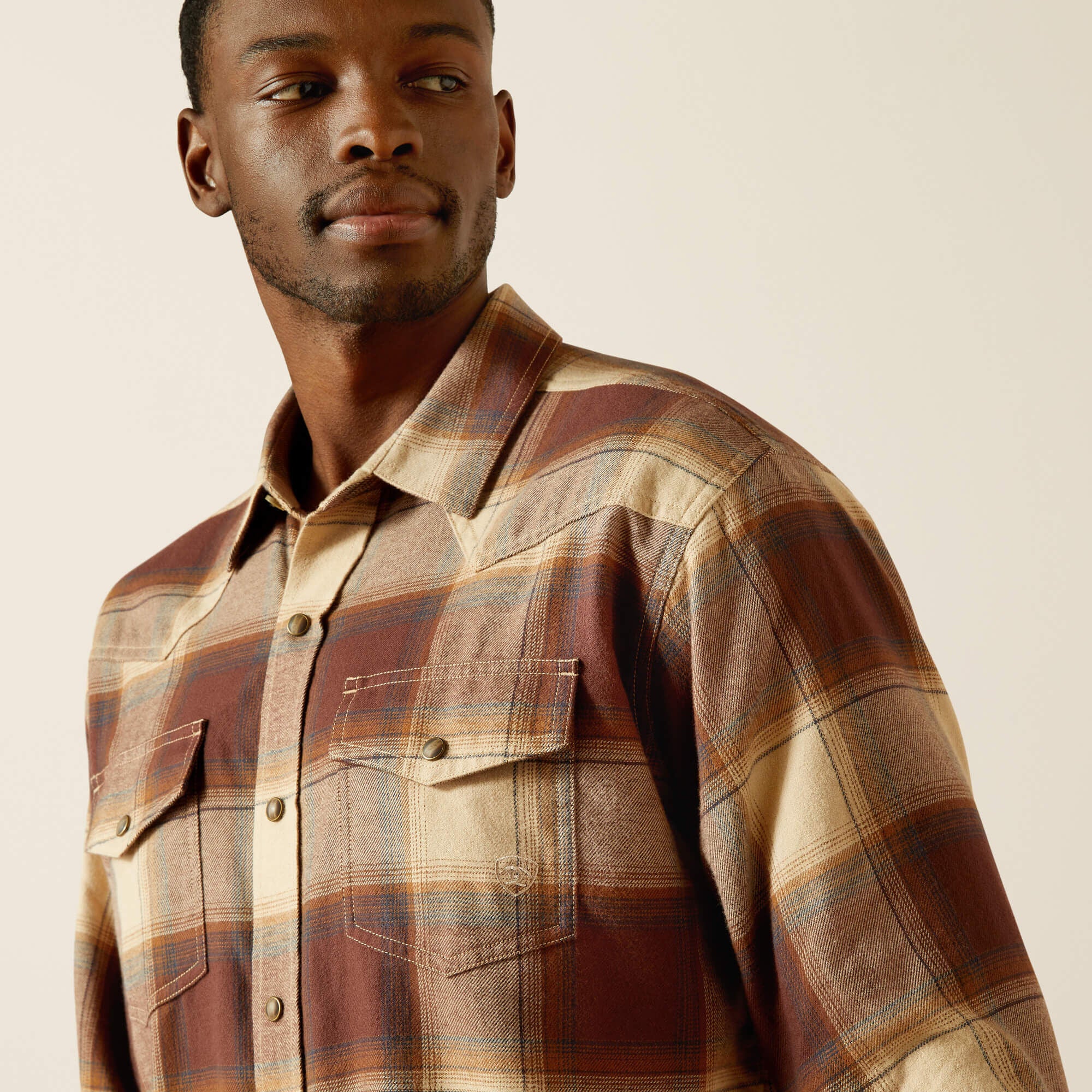 Hudson Retro Fit Shirt Men - BROWN
