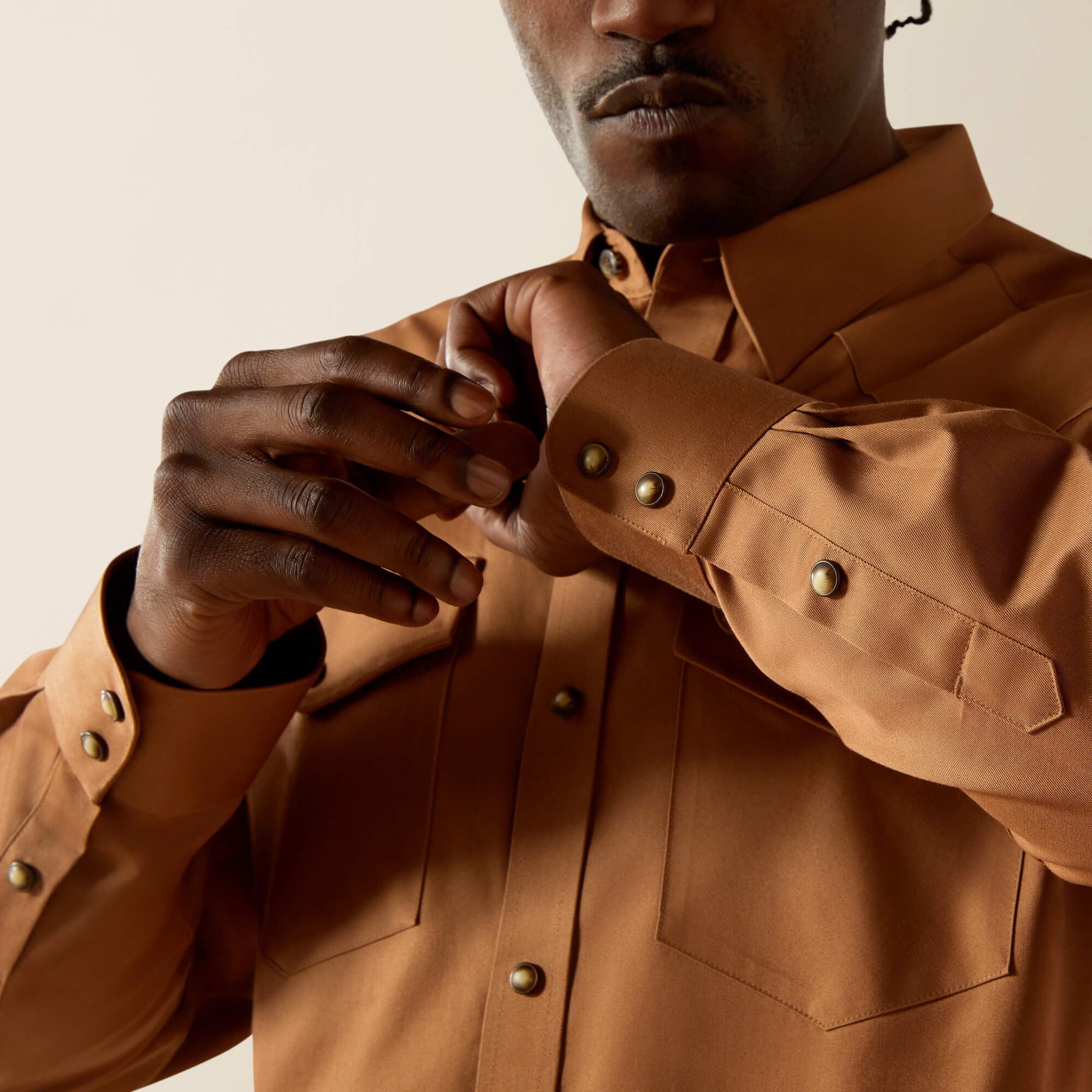 Solid Twill Classic Fit Shirt Men - TAN