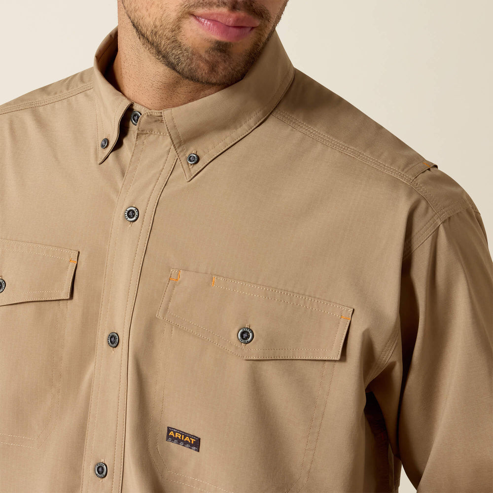 Rebar Made Tough VentTEK DuraStretch Work Shirt Men - KHAKI