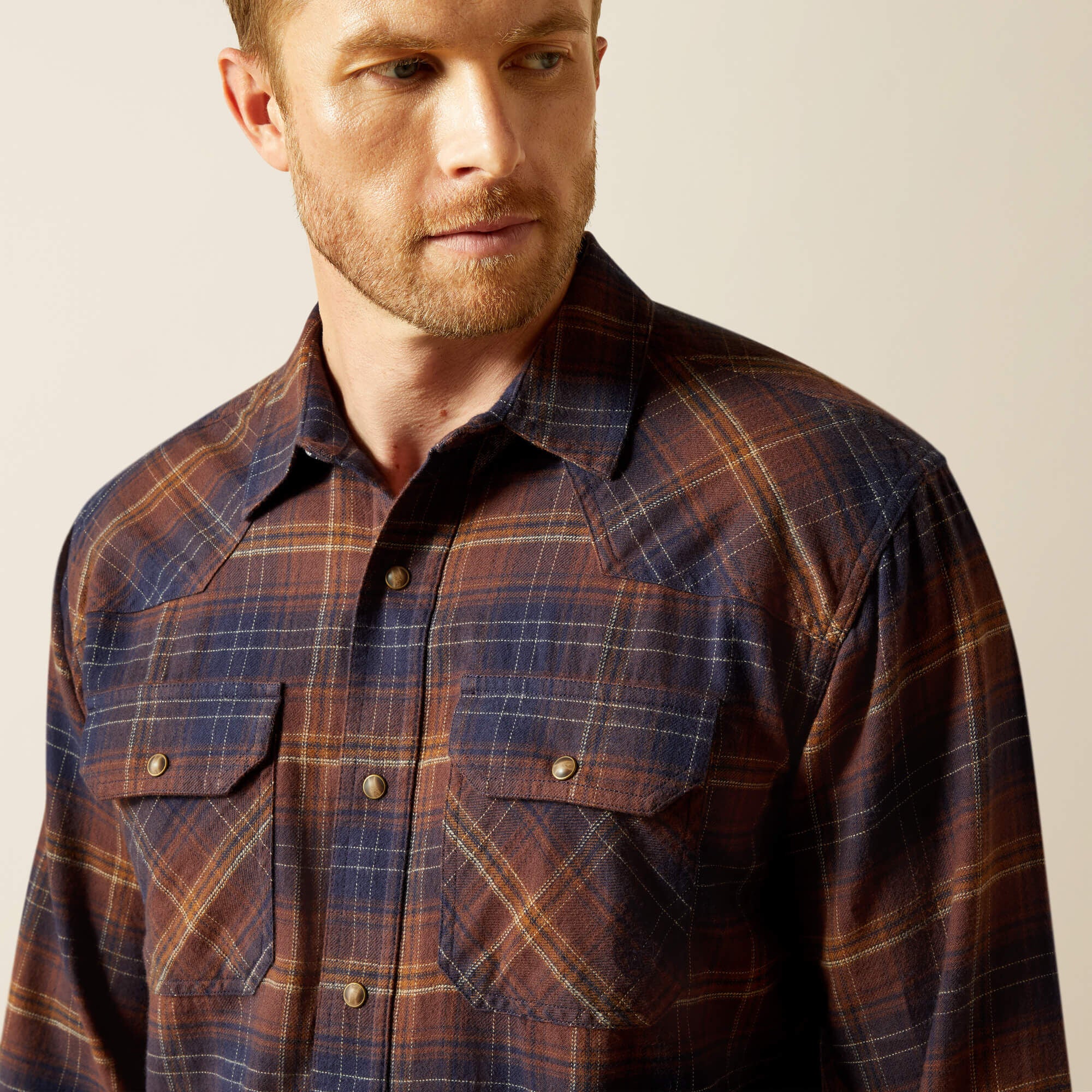 Harleigh Retro Fit Shirt Men - DARK BROWN