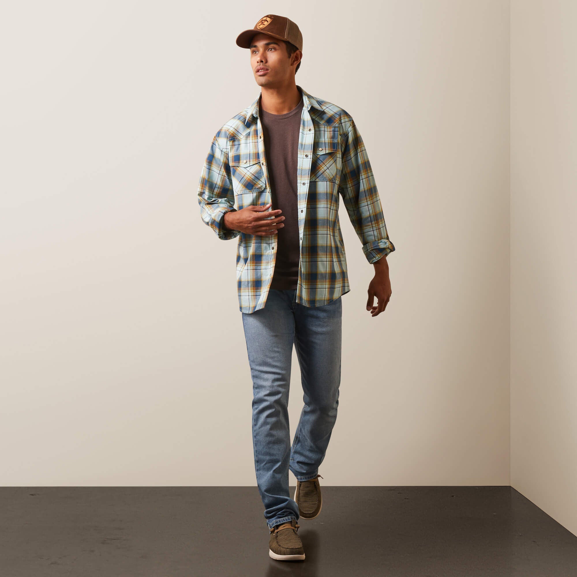 Habney Retro Fit Shirt Men - AQUATIC