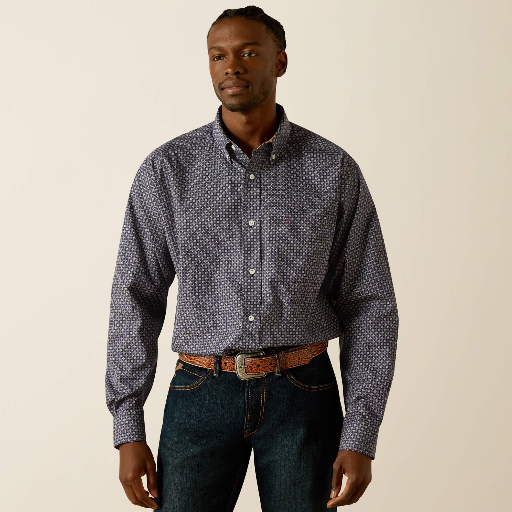Wrinkle Free Dale Classic Fit Shirt Men - NAVY