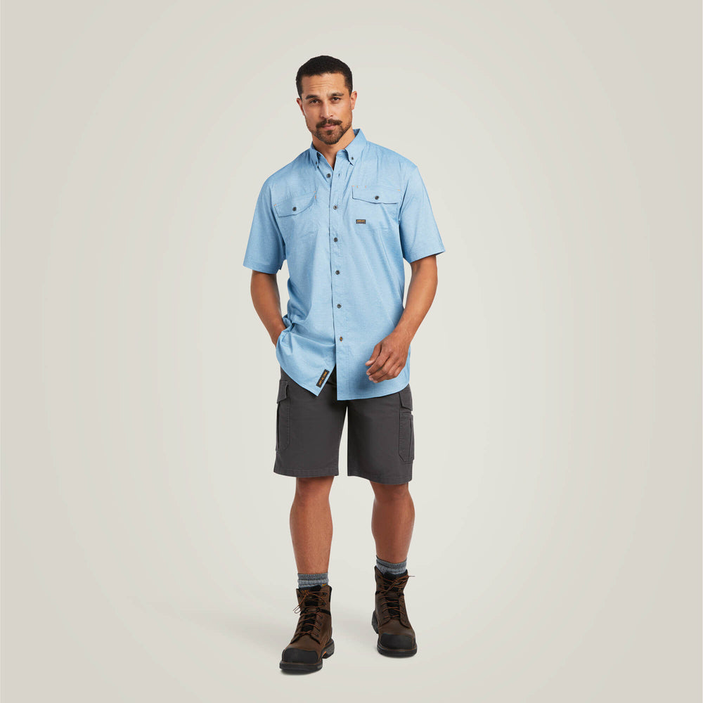 Rebar Made Tough VentTEK DuraStretch Work Shirt Men - DEEP WATER HEATHER
