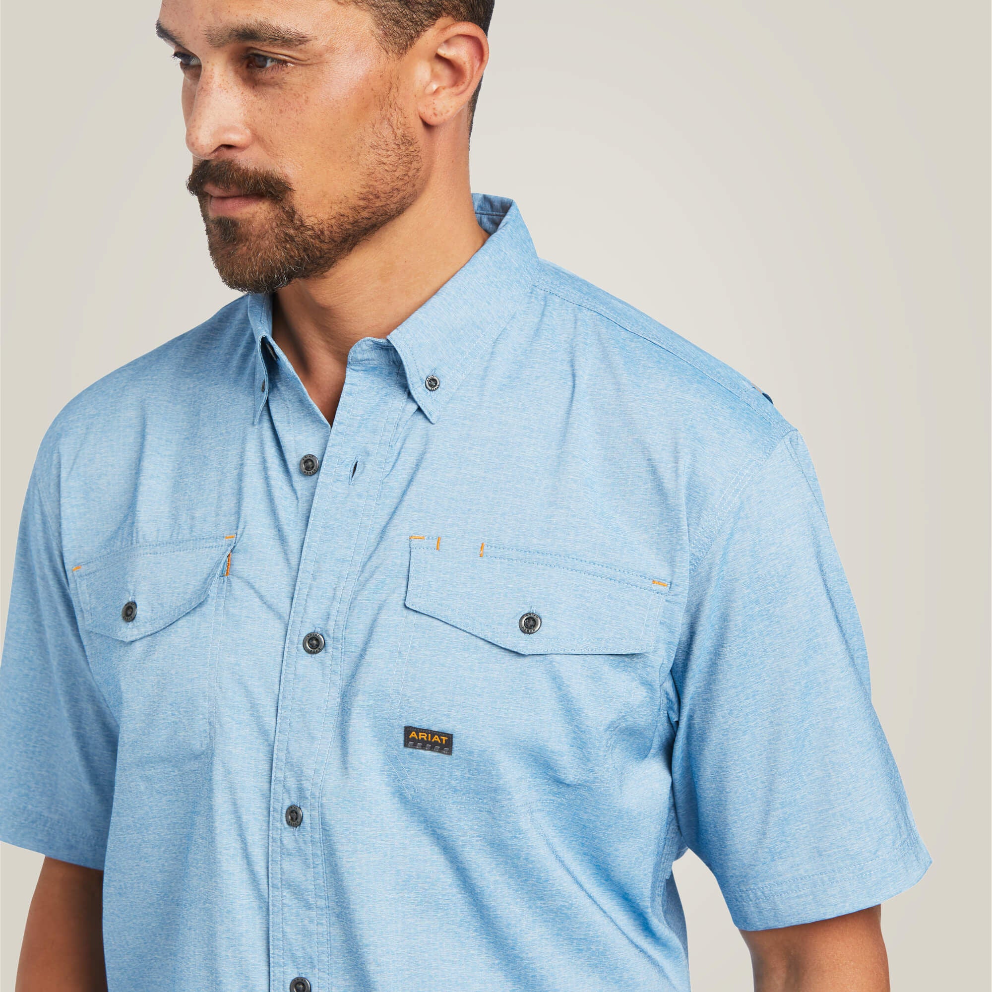 Rebar Made Tough VentTEK DuraStretch Work Shirt Men - DEEP WATER HEATHER