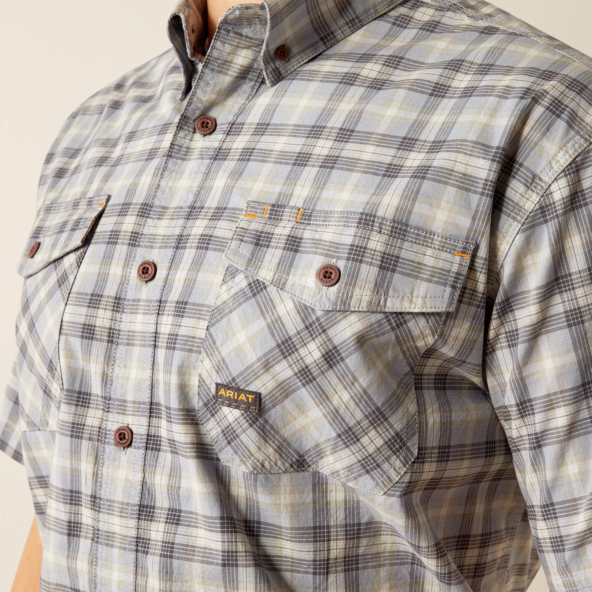 Rebar Made Tough DuraStretch Work Shirt Men - WILD DOVE