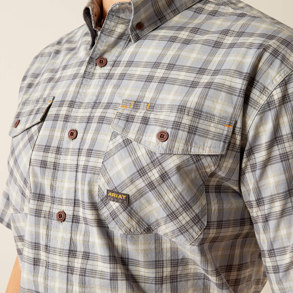 Rebar Made Tough DuraStretch Work Shirt Men - WILD DOVE
