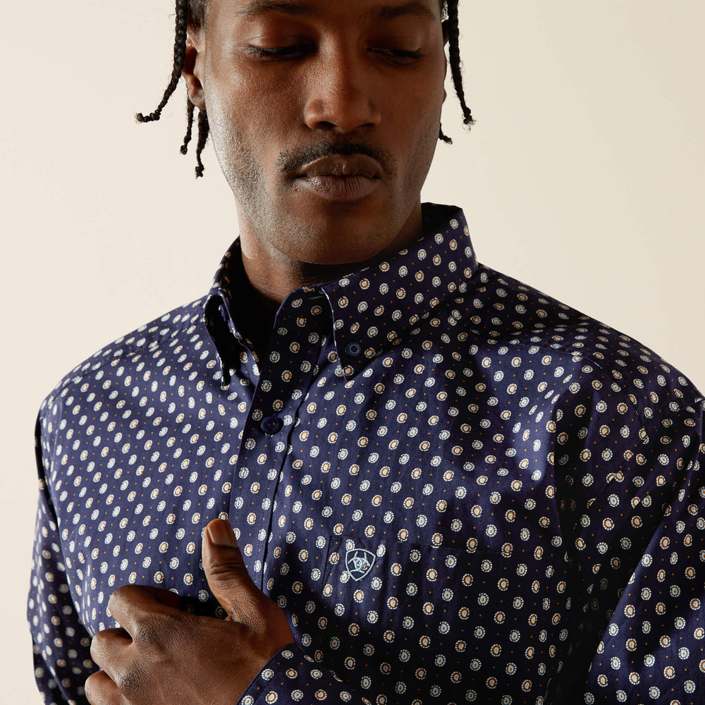 Stone Classic Fit Shirt Men - DARK BLUE