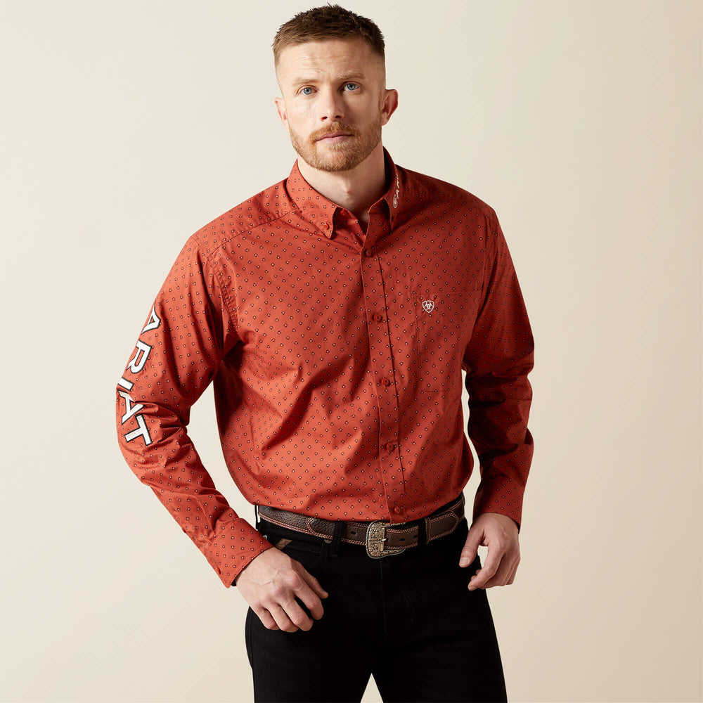 Team Porter Classic Fit Shirt Men - BRICK RED/BEIGE