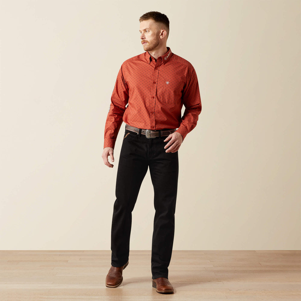 Team Porter Classic Fit Shirt Men - BRICK RED/BEIGE