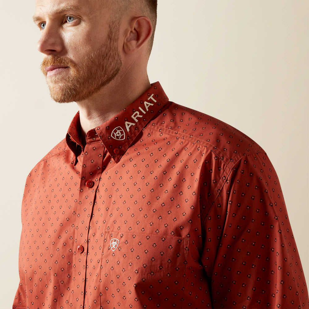 Team Porter Classic Fit Shirt Men - BRICK RED/BEIGE