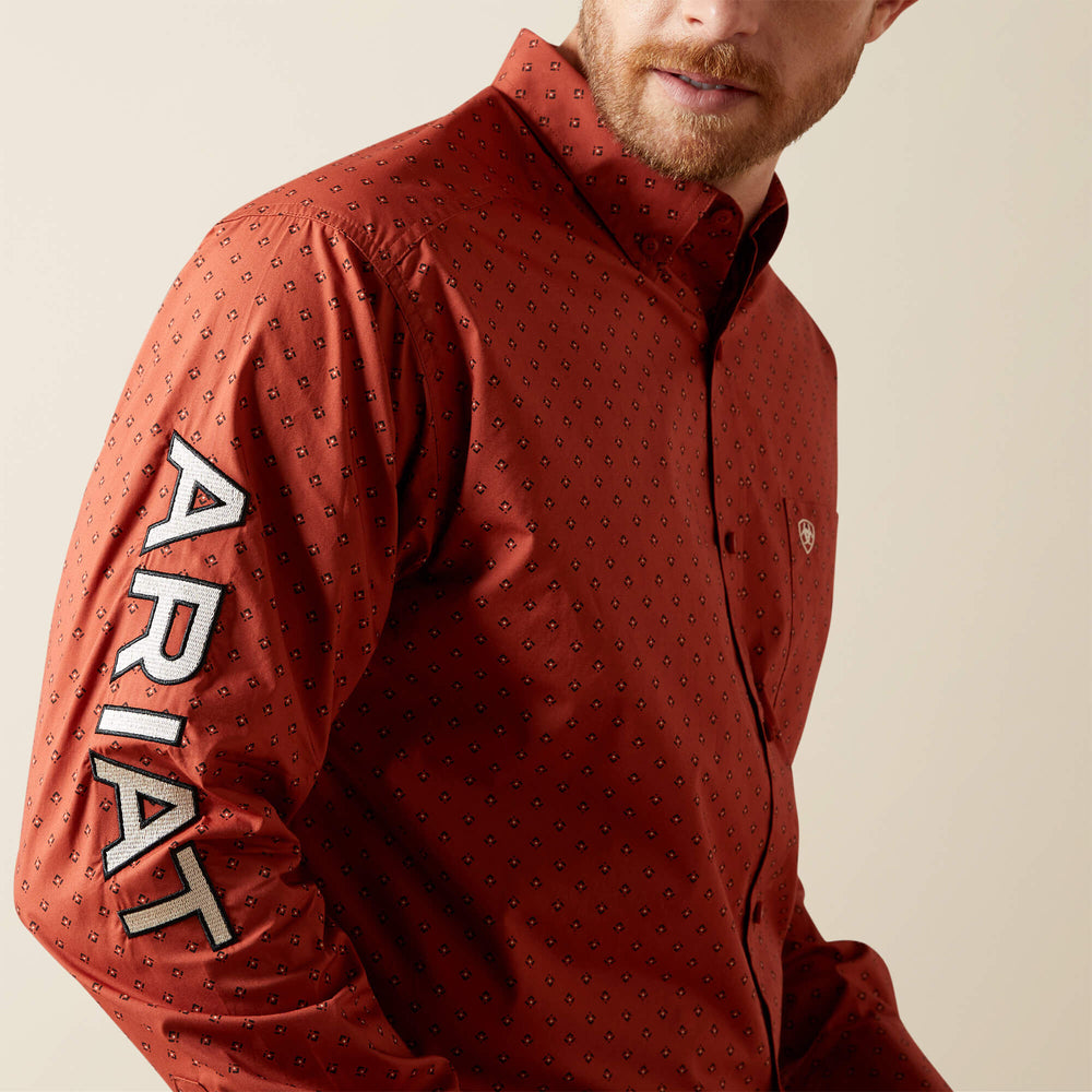 Team Porter Classic Fit Shirt Men - BRICK RED/BEIGE
