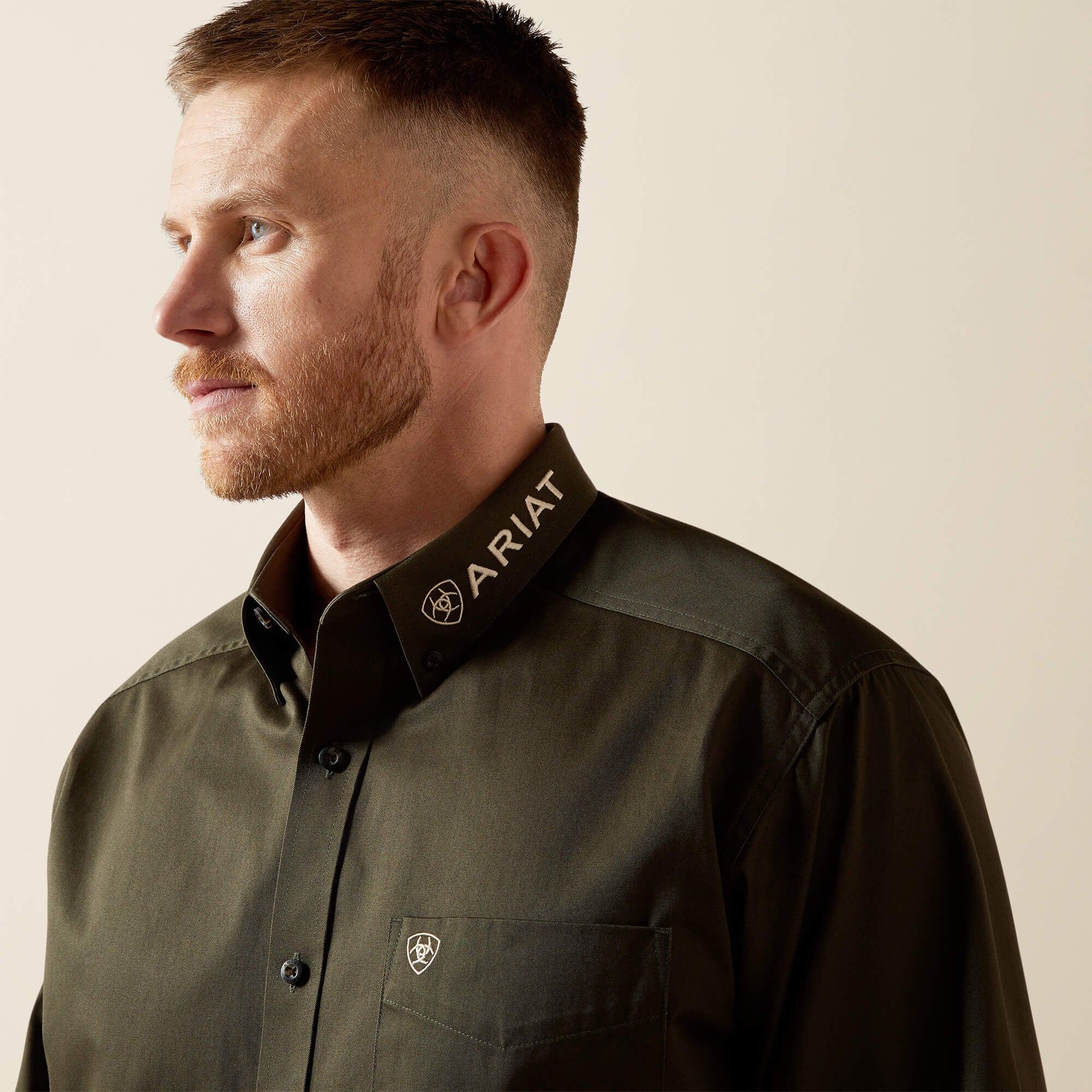 Team Logo Twill Classic Fit Shirt Men - OLIVE/KHAKI