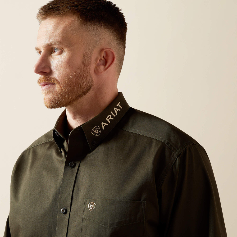 Team Logo Twill Classic Fit Shirt Men - OLIVE/KHAKI