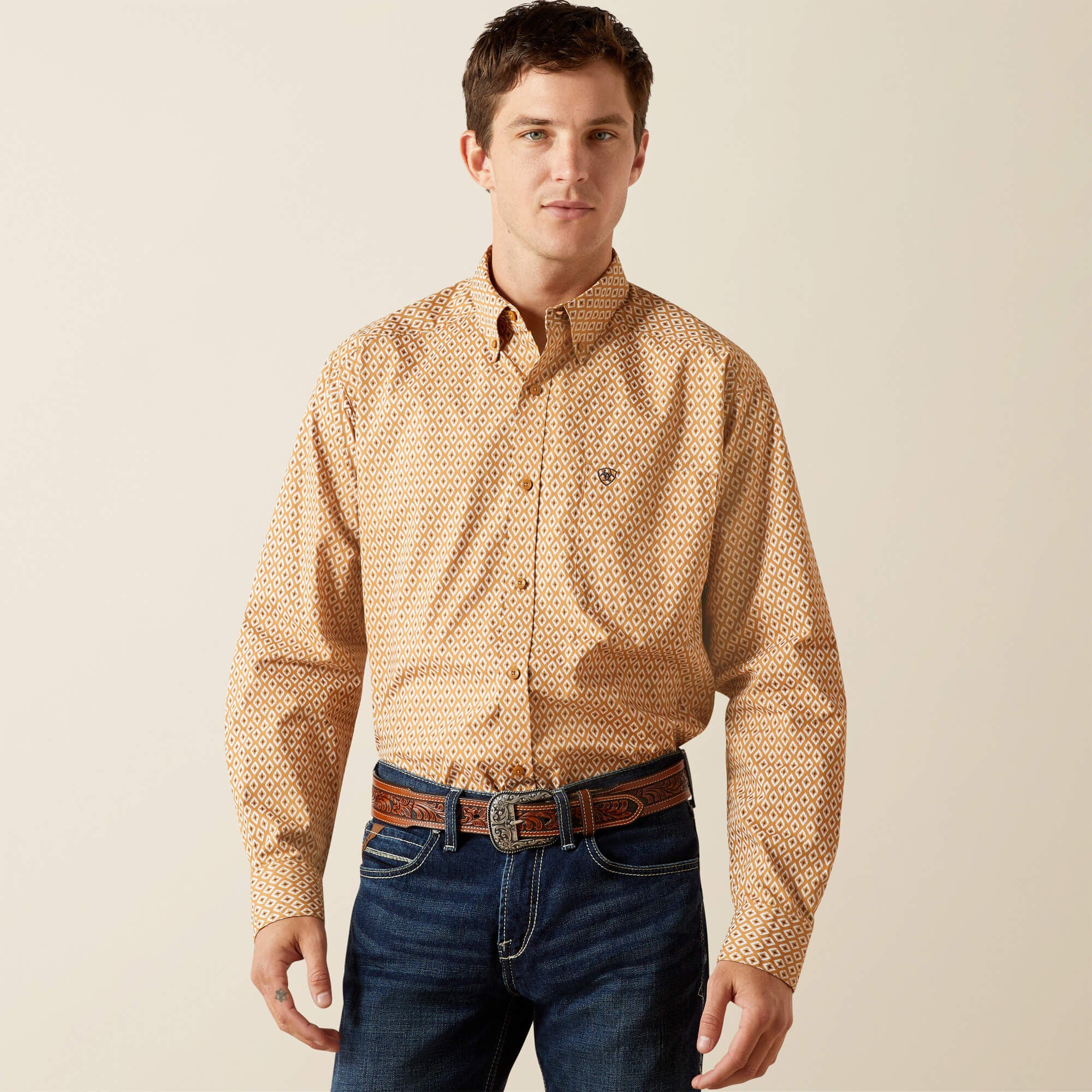 Burnis Classic Fit Shirt Men - TAN