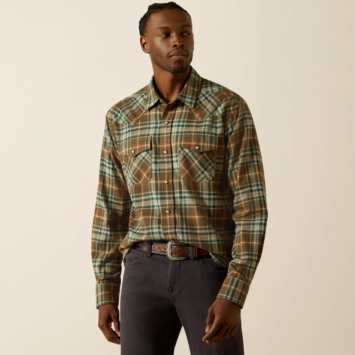 Henry Retro Fit Shirt Men - DARK GREEN