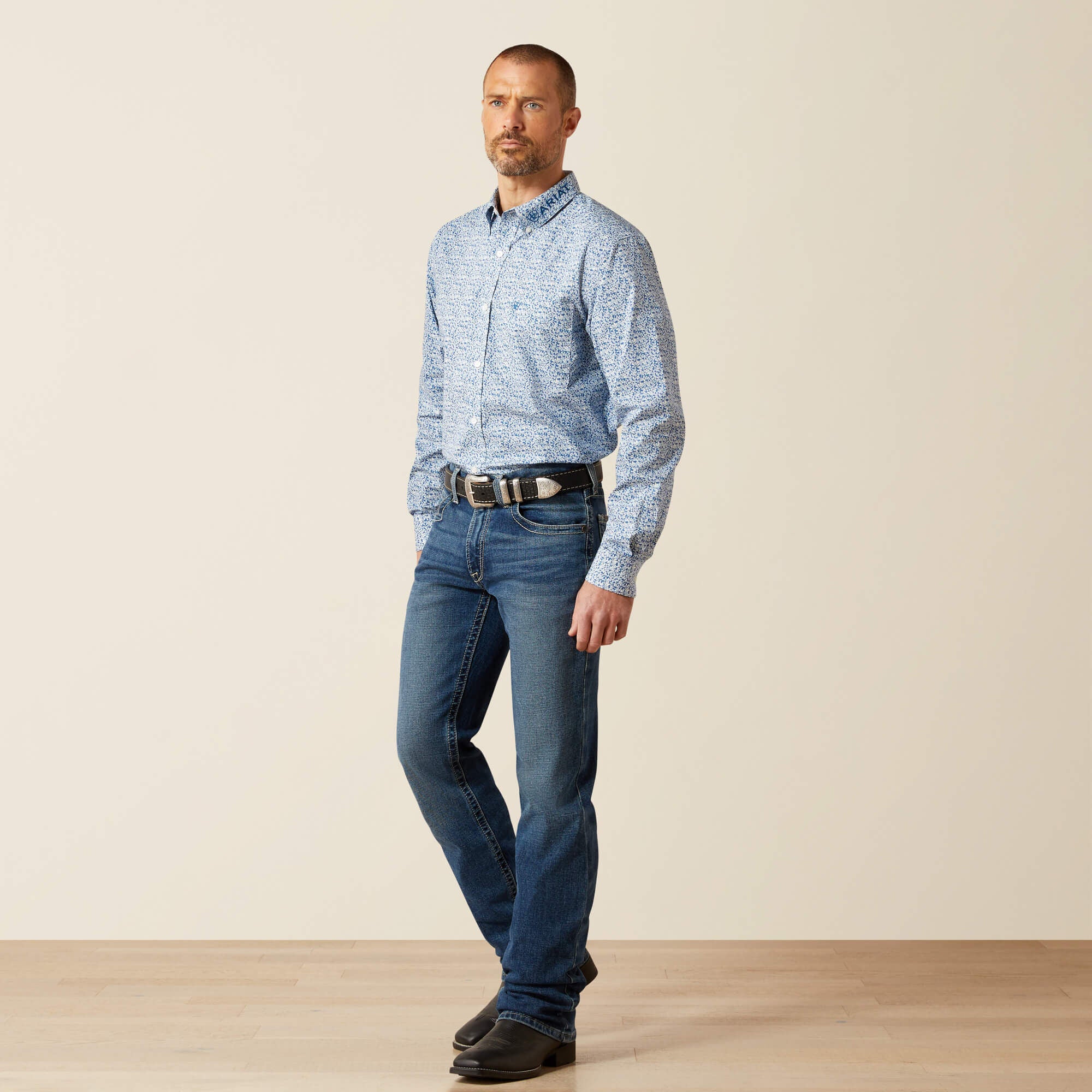Team Parks Fitted Shirt Men - BLUE/NAVY