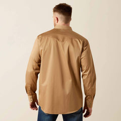 Solid Twill Fitted Shirt Men - KHAKI