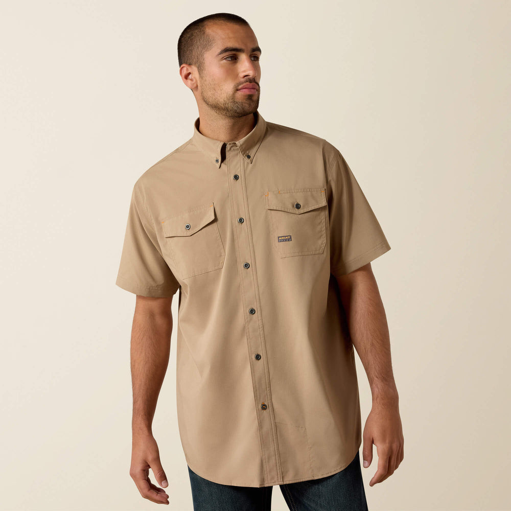 Rebar Made Tough VentTEK DuraStretch Work Shirt Men - KHAKI