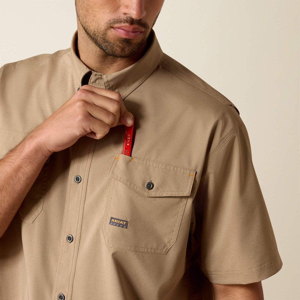 Rebar Made Tough VentTEK DuraStretch Work Shirt Men - KHAKI