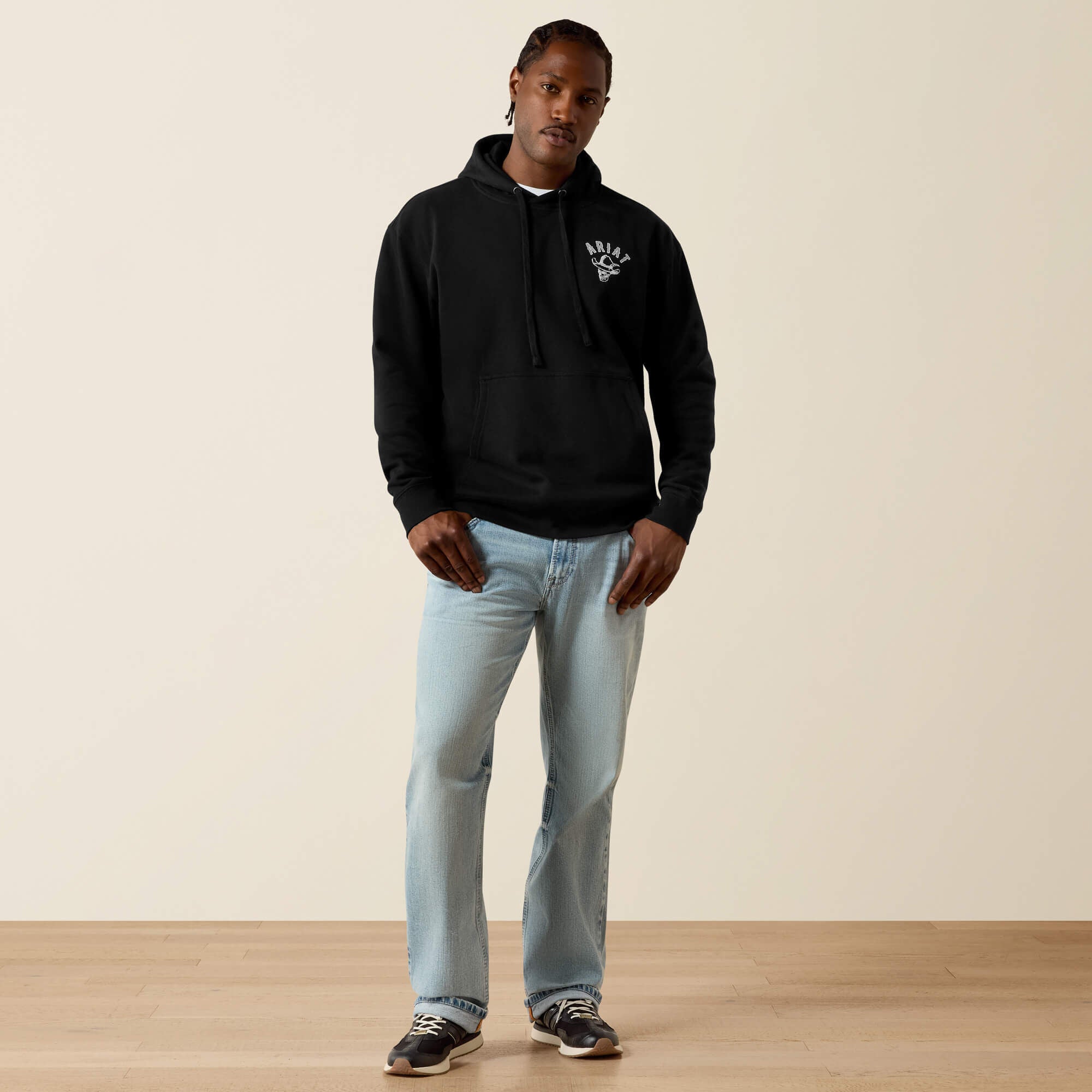 Ariat Stitched Skull Hoodie Men - BLACK