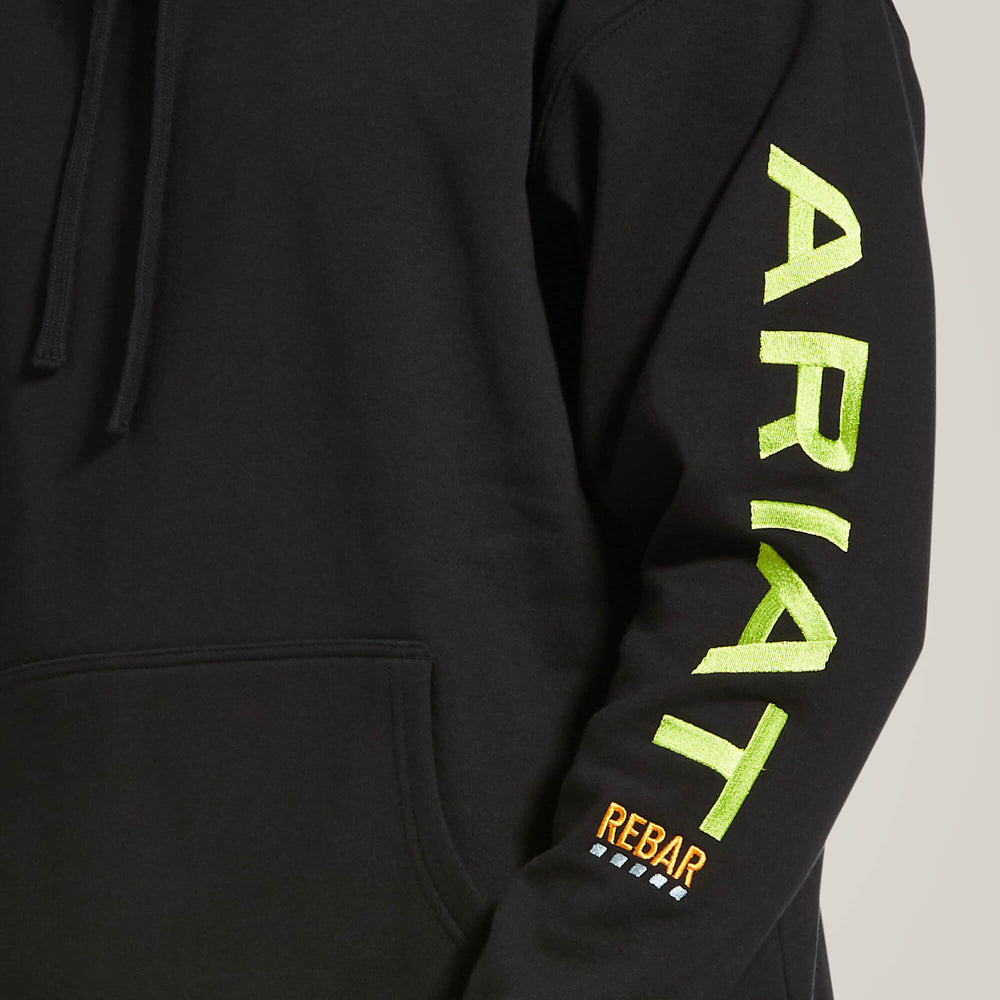 Rebar Graphic Hoodie Men - BLACK/LIME