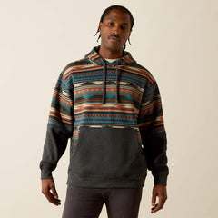 Color Block Hoodie Men - RUST SERAPE
