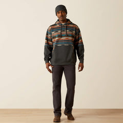 Color Block Hoodie Men - RUST SERAPE